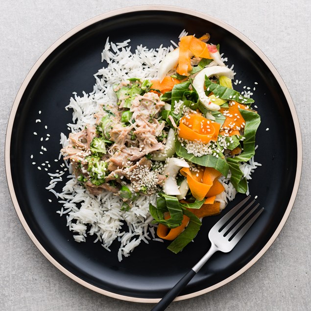 Thai Pulled Pork with Jasmine Rice and Bok Choy Slaw