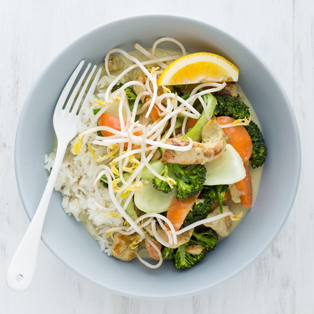 Thai Marinated Chicken Curry with Coconut Rice and Veggies