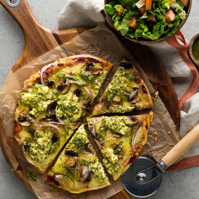 Mushroom & Cream Cheese Pizzas