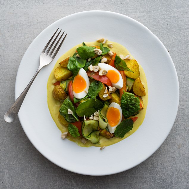 Indian Potato and Egg Salad with Turmeric Mayo