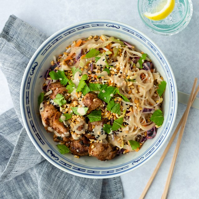 Bang Bang Chicken Salad with Mung Bean Noodles
