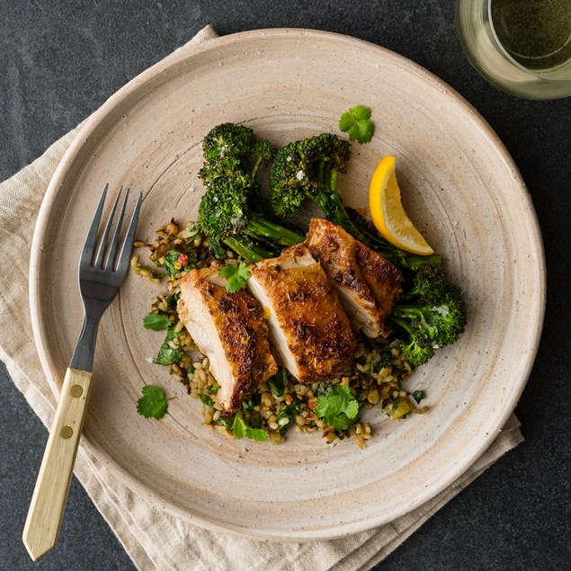 Paprika Roasted Chicken with Cashew Paella