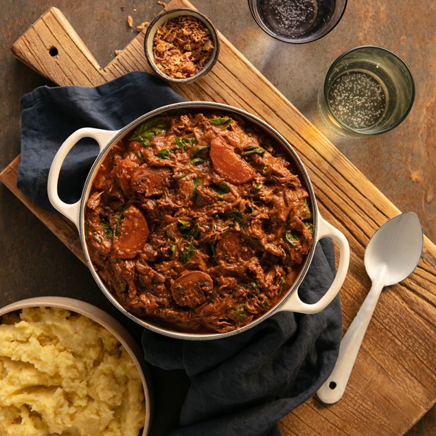 Pulled Beef Stroganoff with Herbed Mash 