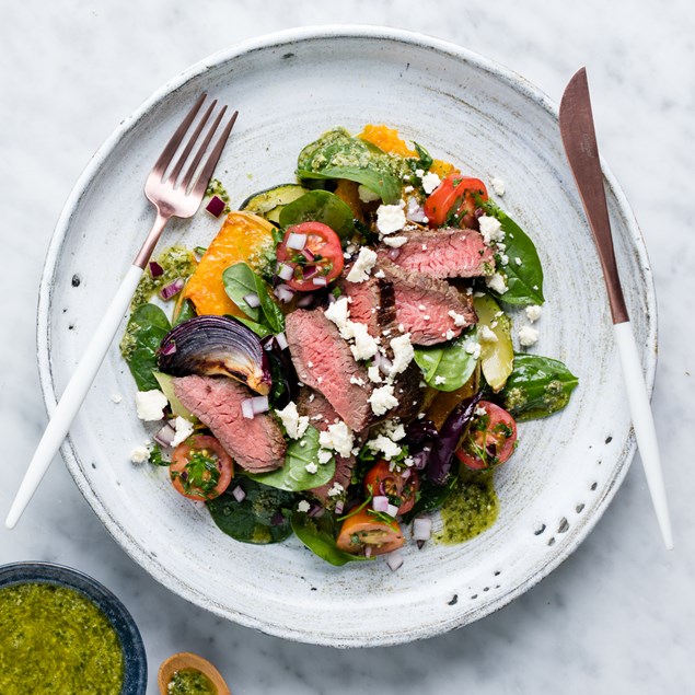 Beef Rump Steaks With Pumpkin And Tomato Salsa
