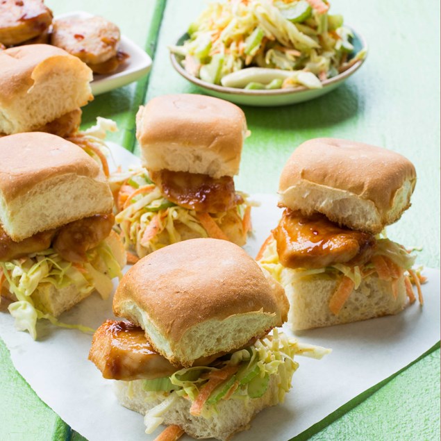 Hoisin Chicken Sliders with Sesame Slaw