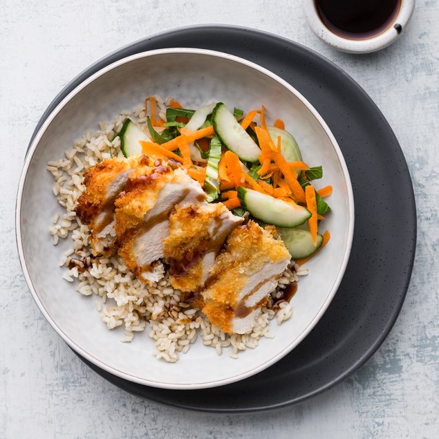 Chicken Katsu with Brown Rice & Asian Slaw