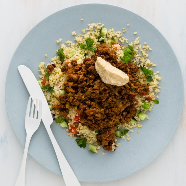 Spiced Beef, Hummus & Bulgur Salad