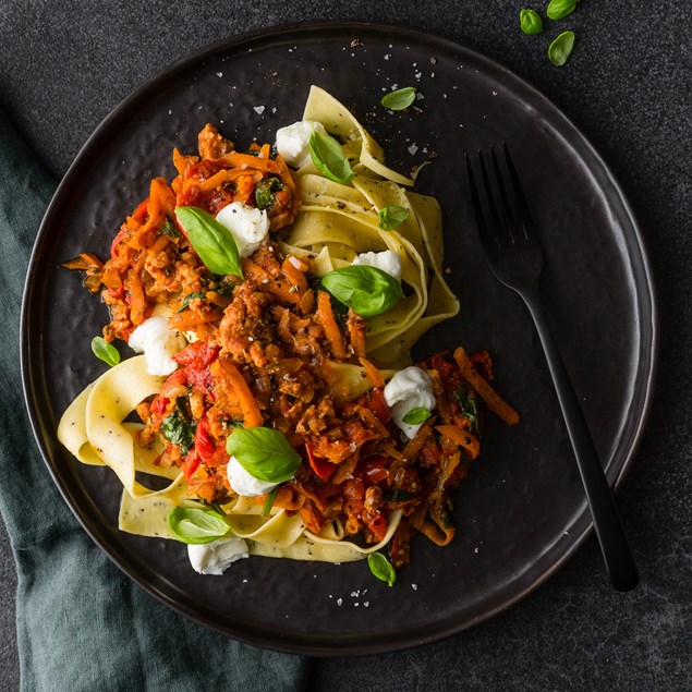 Chorizo Napoletana with Piccolini Mozzarella and Pappardelle