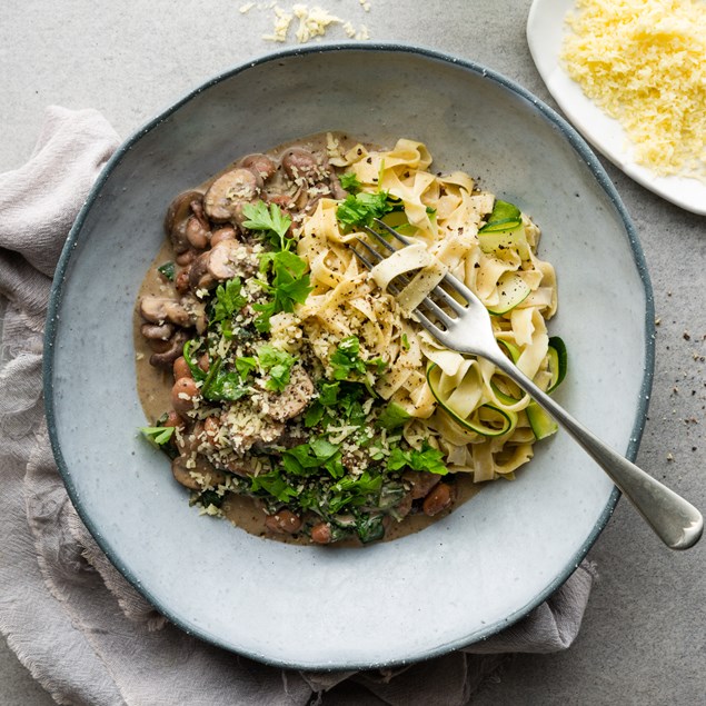 Fettuccine with Mushroom and Porcini Cream