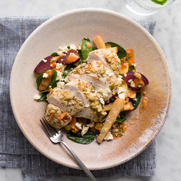 Rosemary Chicken with Autumn Nut Crumble and Veggies