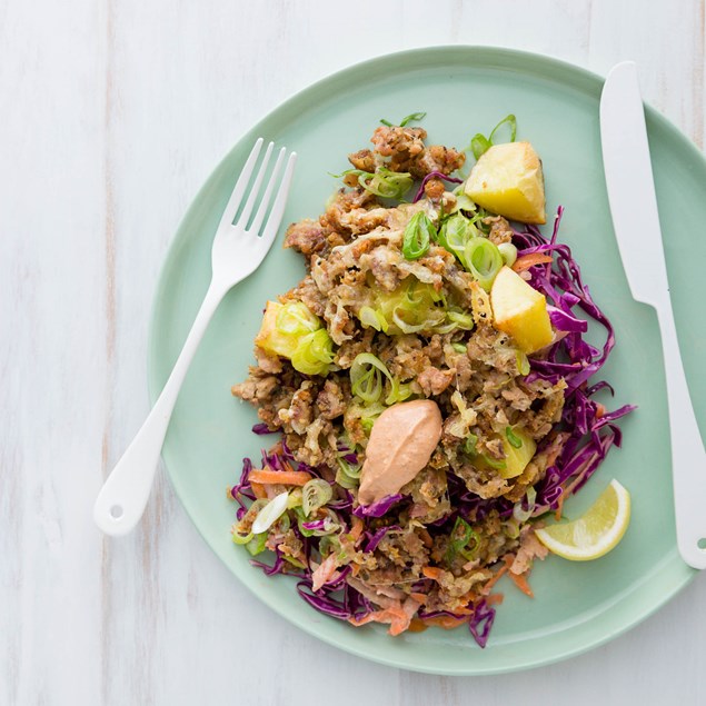 Chicken And Bacon Loaded Potato Bites with Chipotle Slaw 