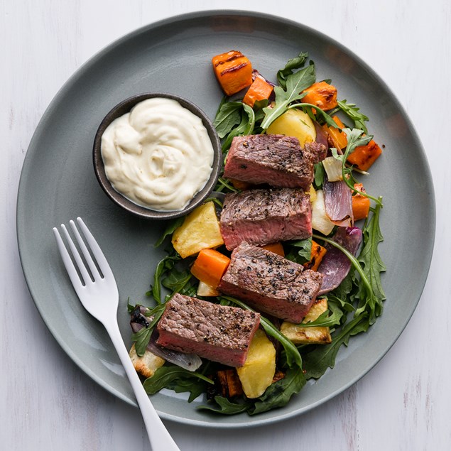 Beef Sirloin Steak with Chow Chow Sour Cream 