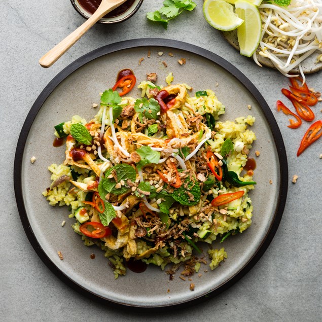 Nasi Goreng with Sesame Omelette Ribbons