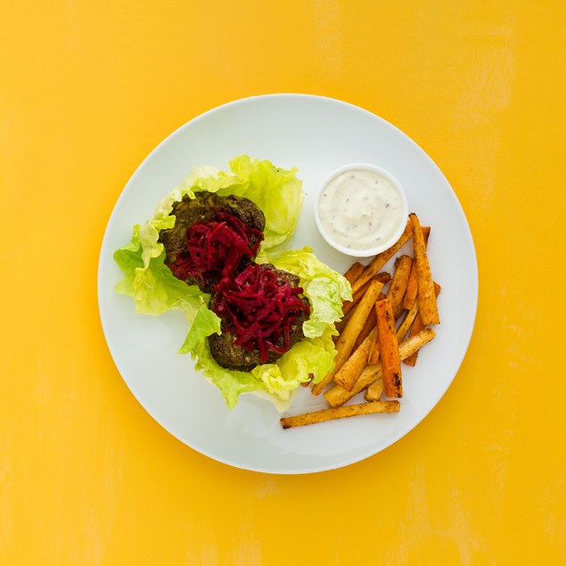 Beef Burger Lettuce Wraps