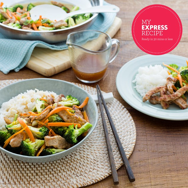 Tangy Lemon Pork Stir-Fry with Rice