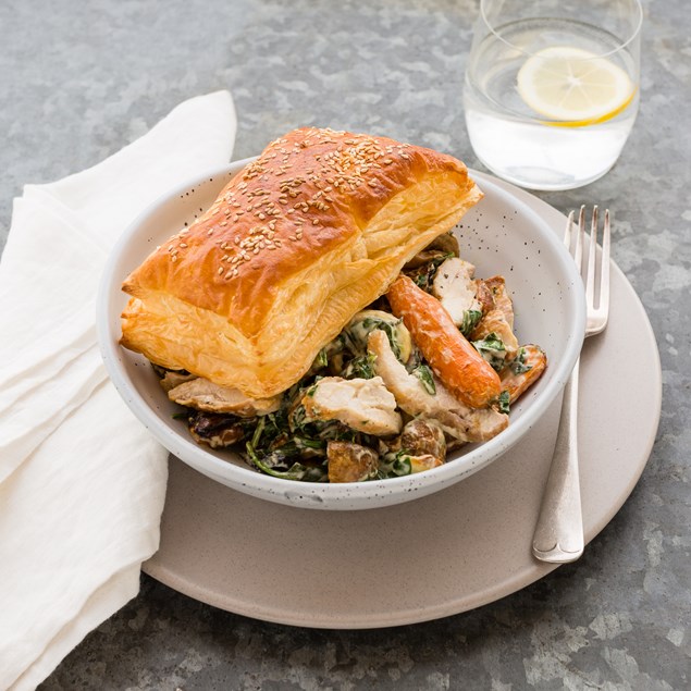 Chicken Pie with Roasted Winter Vegetables