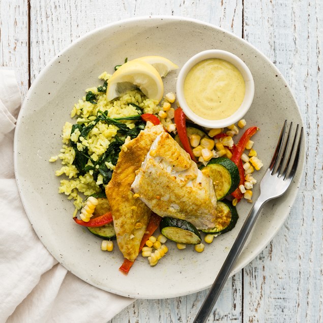 Indian Baked Fish with Buttered Rice