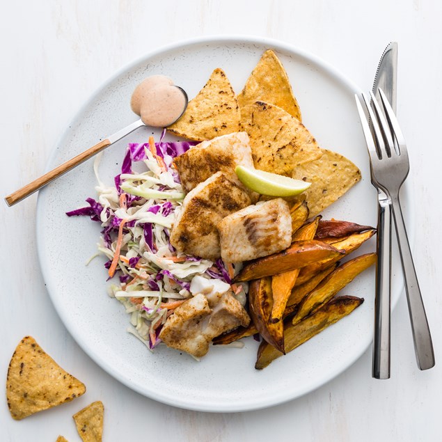 Cajun Fish Taco Salad with Kumara