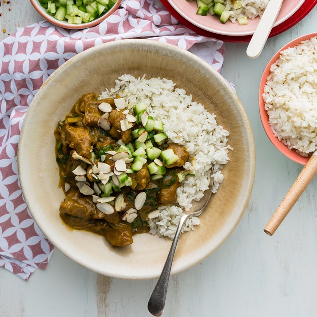 Indian Lamb Curry with Cauli Rice & Almonds