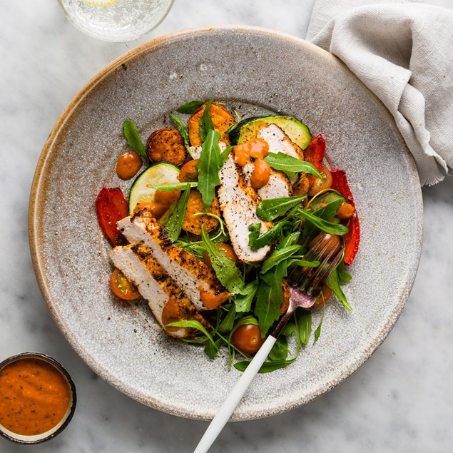 Smoky Paprika Roasted Chicken with Romesco