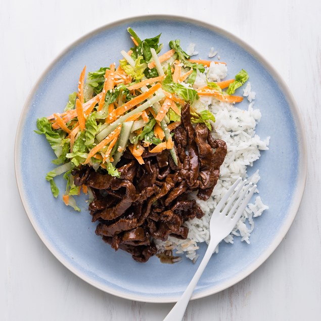 Teriyaki Beef with Rice and Sesame Salad