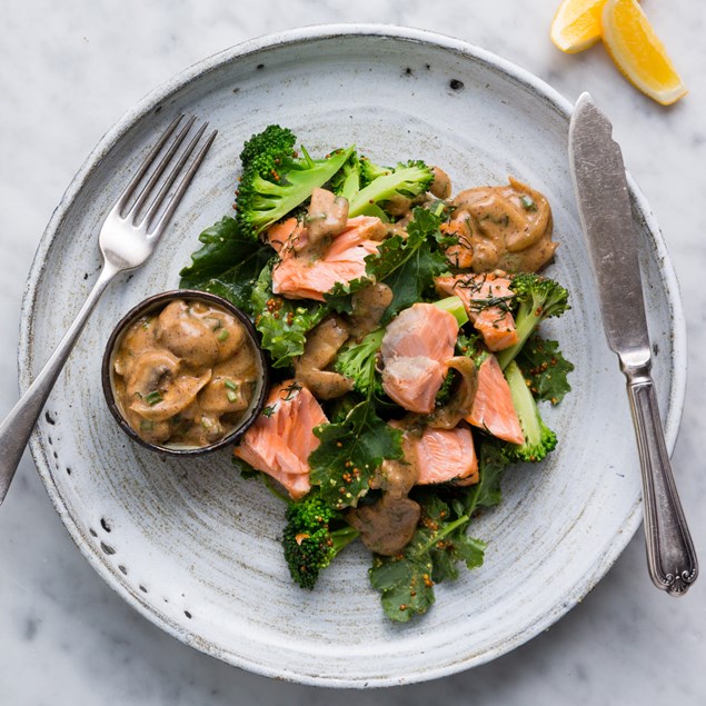 Dill Baked Salmon with Kawakawa Mushroom Sauce