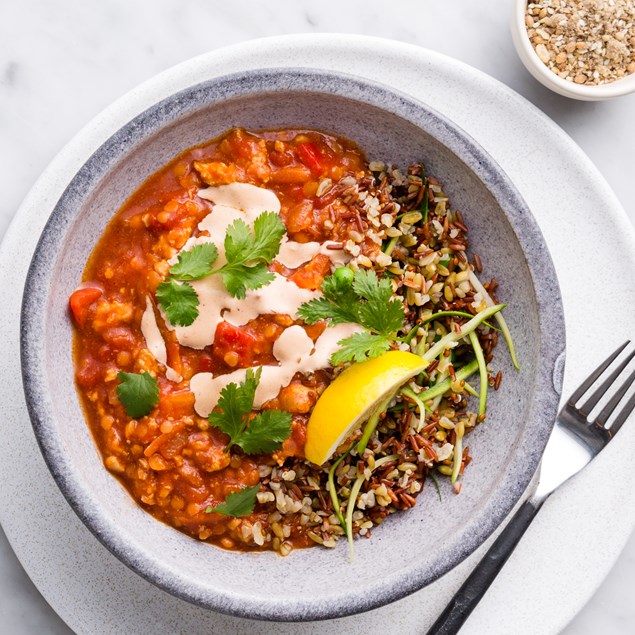 Turkey Chilli with Super Grains and Chipotle Crema