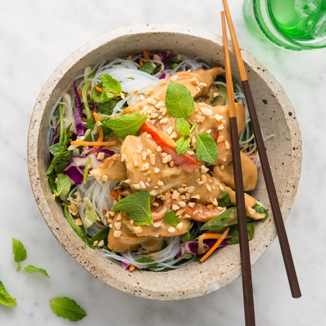 Thai Peanut Chicken with Super Slaw