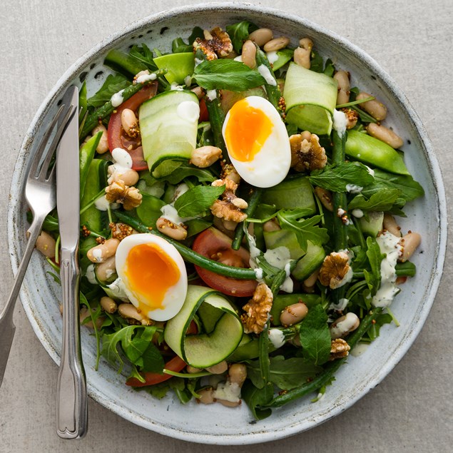 Warm French Bean and Egg Salad with Horseradish Cream