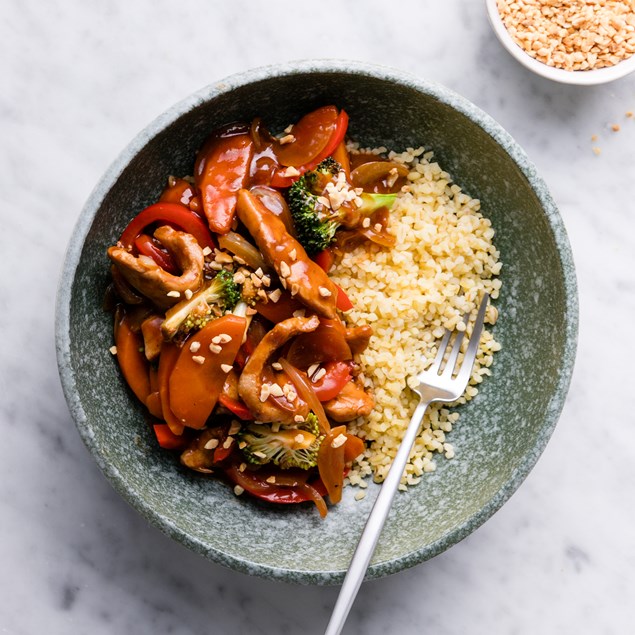 Huli Huli Pork with Bulgur and Peanuts