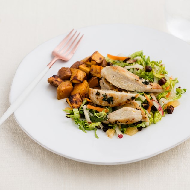 Lemon Thyme Chicken with Apple and Date Salad