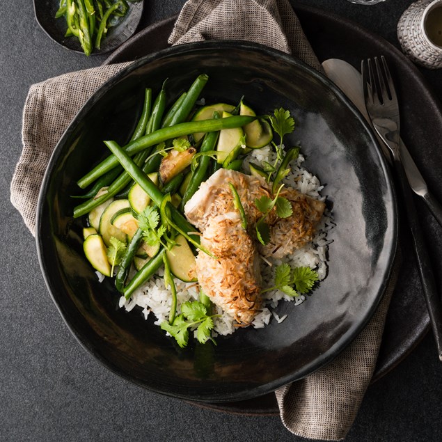 Thai Green Fish with Coconut Lime Vinaigrette