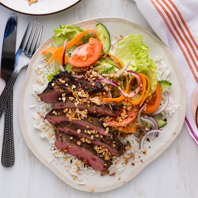 Thai Beef Salad with Coconut Rice