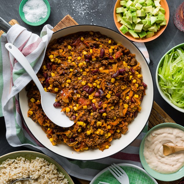 Chilli Beef Con Carne with Rice & Sour Cream	