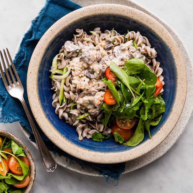 Chicken & Mushroom Pasta with Rocket Salad