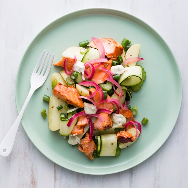 Pomegranate Glazed Salmon with Dill Crème