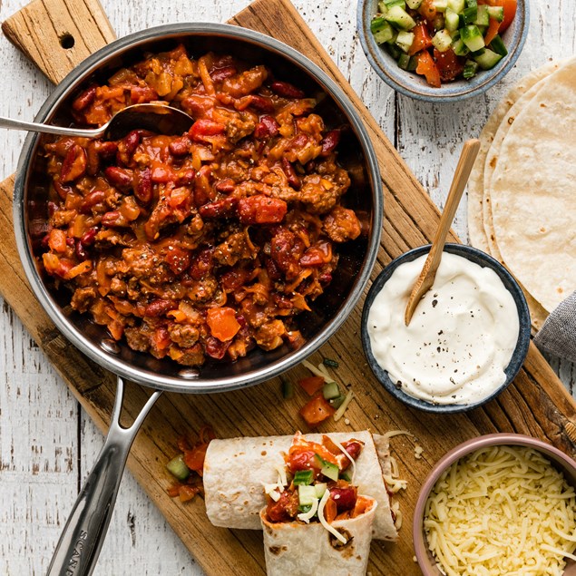 Mexican Beef and Bean Burritos