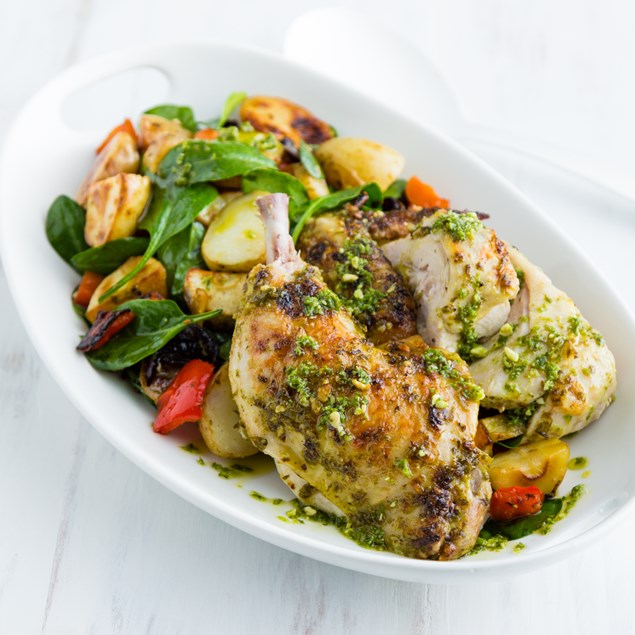 Pesto Chicken with Roast Veggie Salad