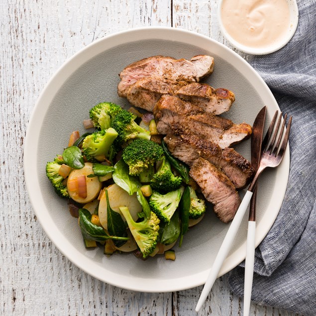 Pork Scotch with Braai Salt & Potato Salad