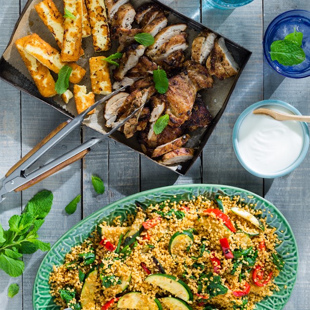 Chicken, Haloumi & Mediterranean Bulgur Salad
