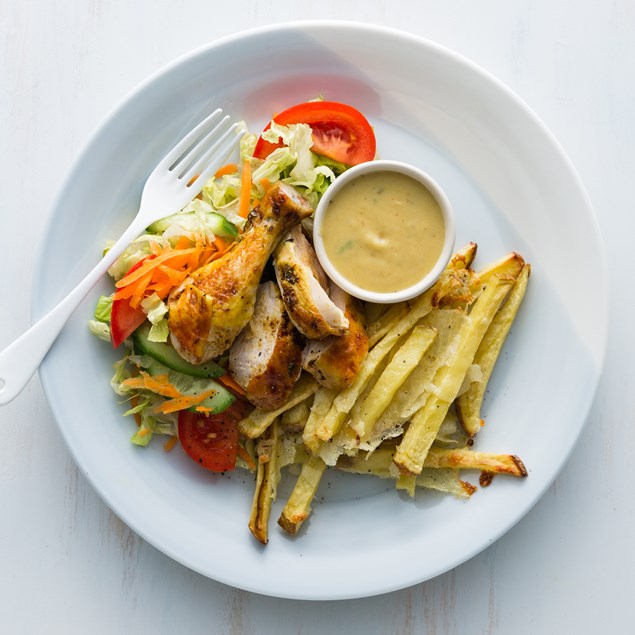 Roast Chicken with Poutine Style Chips and Gravy