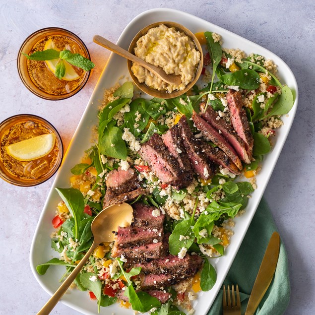 Moroccan Beef with Feta and Rocket Couscous