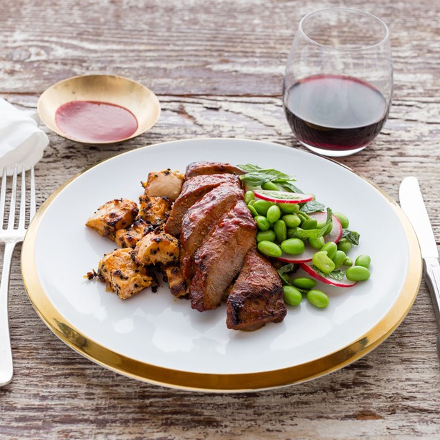 Nic Watt's Lamb Loin with Hot Pepper Paste and Sesame Roasted Butternut