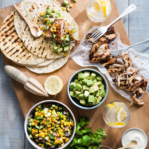 Chicken Tacos with Grilled Corn Salsa
