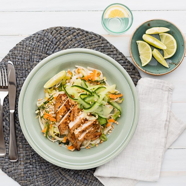 Spiced Chicken Breast with Thai Rice Noodle Salad