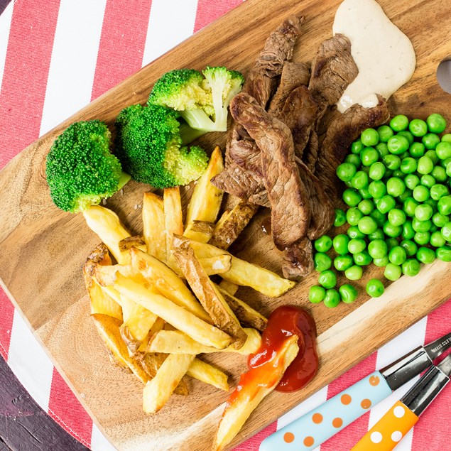 Steak Fingers with Chippies and Bearnaise Sauce