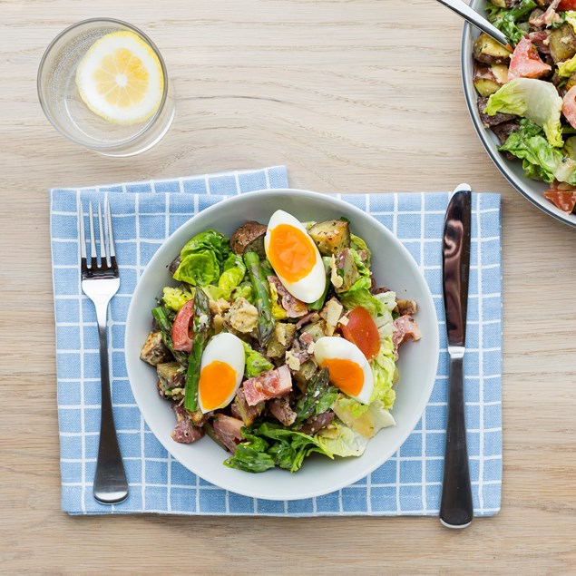 Caesar-Style Salad with Bacon and Kumara Croutons