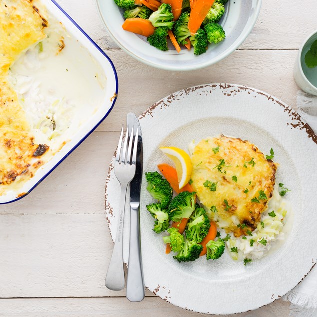 Fish Pie Parsley Potato Mash and Zesty Veggies