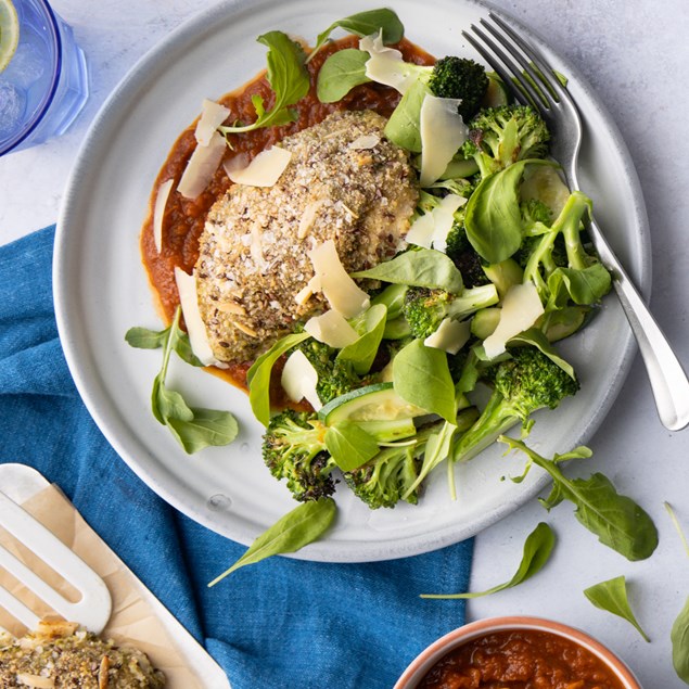 Italian Baked Chicken with Basil Pesto Crumb