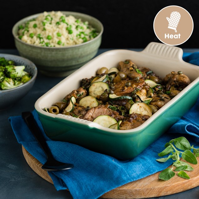 Chicken Marbella with Green Bulgur and Yoghurt